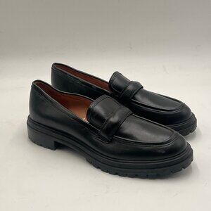 Madewell Chunky Black Leather Flats